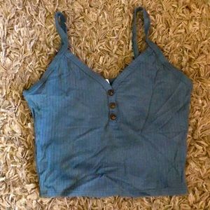 Blue cropped tank top